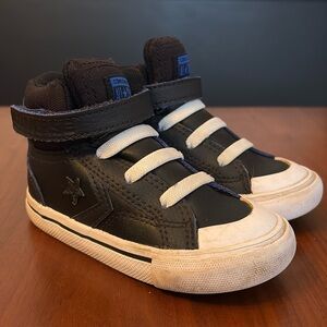 Converse Pro Blaze Strap HI Toddlers Shoes Black/White/Blue, size 7